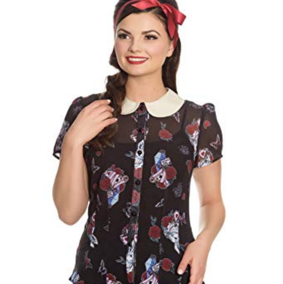 Alice in wonderland blouse hell bunny - Picture 4 of 4